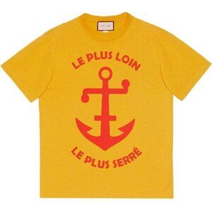 NWT Gucci anchor print oversized T-shirt In Yellow Size M